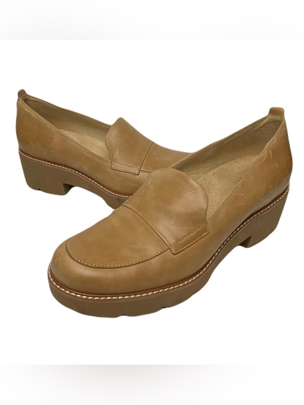 Naturalizer Darry Lug Sole Heeled Loafer Toffee Brown Women's 10